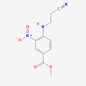 molecular formula C11H11N3O4 B8301955 4-(2-Cyanoethylamino)-3-nitro-benzoic acid methyl ester 