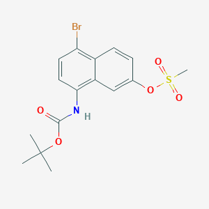 molecular formula C16H18BrNO5S B8301958 5-Bromo-8-[(tert-butoxycarbonyl)amino]-2-naphthyl methanesulfonate 