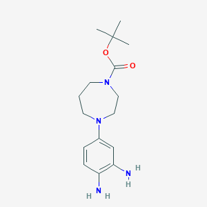molecular formula C16H26N4O2 B8301966 2-Amino-5-(4-t-butyloxycarbonyl-1-homopiperazinyl)aniline CAS No. 475279-05-1