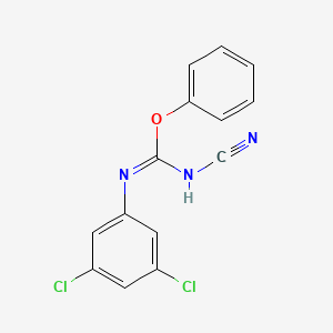 molecular formula C14H9Cl2N3O B8301997 N-(3,5-dichlorophenyl)-N'-cyano-O-phenylisourea 