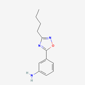 molecular formula C12H15N3O B8302053 5-(3-Aminophenyl)-3-butyl-1,2,4-oxadiazole CAS No. 71754-24-0