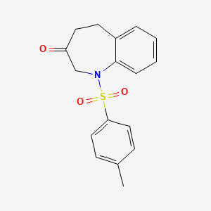 molecular formula C17H17NO3S B8302113 1-((4-Methylphenyl)sulfonyl)-1,2,4,5-tetrahydro-3H-1-benzazepin-3-one 