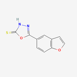 molecular formula C10H6N2O2S B8302150 5-(1-Benzofuran-5-yl)-1,3,4-oxadiazole-2-thiol 