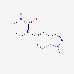 molecular formula C12H14N4O B8302167 1-(1-methyl-1H-indazol-5-yl)tetrahydropyrimidin-2(1H)-one 