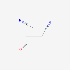 molecular formula C8H8N2O B8302198 2,2'(3-Oxocyclobutane-1,1-diyl)diacetonitrile 