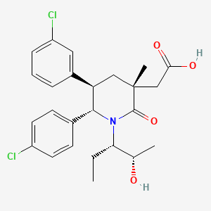 {(3r,5r,6s)-5-(3-Chlorophenyl)-6-(4-Chlorophenyl)-1-[(2s,3s)-2-Hydroxypentan-3-Yl]-3-Methyl-2-Oxopiperidin-3-Yl}acetic Acid