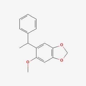 molecular formula C16H16O3 B8302254 5-Methoxy-6-(1-phenylethyl)-1,3-benzodioxole CAS No. 71712-21-5