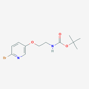 molecular formula C12H17BrN2O3 B8302267 Tert-butyl (2-((6-bromopyridin-3-yl)oxy)ethyl)carbamate 