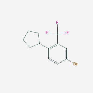 molecular formula C12H12BrF3 B8302274 4-Bromo-1-cyclopentyl-2-(trifluoromethyl)benzene 