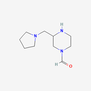 molecular formula C10H19N3O B8302285 4-Formyl-2-(r,s)-[(1-pyrrolidinyl)methyl]piperazine 