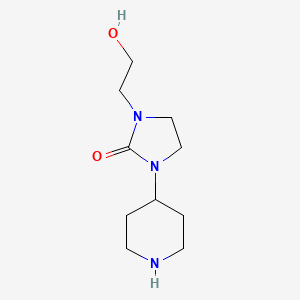 molecular formula C10H19N3O2 B8302360 3-(2-Hydroxyethyl)-1-(4-piperidyl)-imidazolidin-2-one 