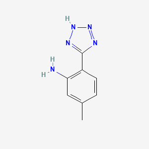 molecular formula C8H9N5 B8302389 5-methyl-2-(1H-tetrazol-5-yl)aniline CAS No. 54013-19-3