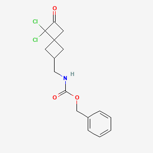molecular formula C16H17Cl2NO3 B8302427 Benzyl (5,5-dichloro-6-oxospiro[3.3]heptan-2-yl)methylcarbamate 