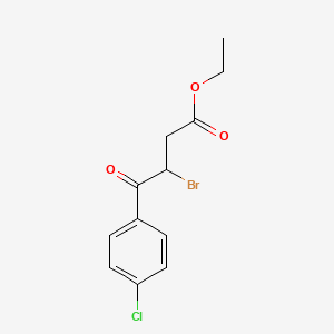 molecular formula C12H12BrClO3 B8302446 3-Bromo-3-p-chlorobenzoylpropionic acid, ethyl ester 