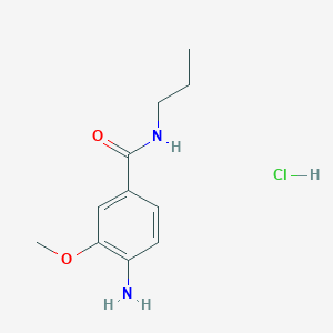 molecular formula C11H17ClN2O2 B8302477 4-Amino-3-methoxybenzoic acid-propylamide hydrochloride 