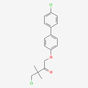 molecular formula C18H18Cl2O2 B8302485 4-Chloro-1-[4-(4-chlorophenyl)-phenoxy]-3,3-dimethyl-butan-2-one 