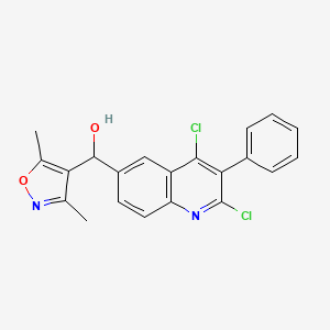 molecular formula C21H16Cl2N2O2 B8302501 (2,4-Dichloro-3-phenylquinolin-6-yl)(3,5-dimethylisoxazol-4-yl)methanol 