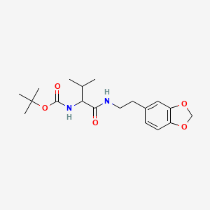 molecular formula C19H28N2O5 B8302536 [1-(2-Benzo[1,3]dioxol-5-yl-ethylcarbamoyl)-2-methyl-propyl]-carbamic acid tert-butyl ester 
