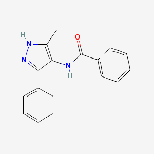 molecular formula C17H15N3O B8302552 N-(3-Methyl-5-phenyl-1H-pyrazol-4-yl)-benzamide CAS No. 112884-52-3