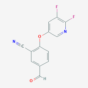 2-((5,6-Difluoropyridin-3-yl)oxy)-5-formylbenzonitrile