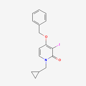 molecular formula C16H16INO2 B8302622 4-Benzyloxy-1-cyclopropylmethyl-3-iodo-1H-pyridin-2-one 