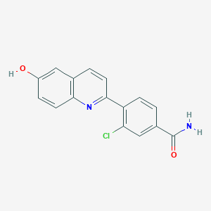molecular formula C16H11ClN2O2 B8302637 3-Chloro-4-(6-hydroxyquinolin-2-yl)benzamide 