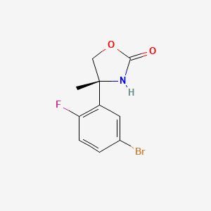 molecular formula C10H9BrFNO2 B8302664 (R)-4-(5-bromo-2-fluoro-phenyl)-4-methyl-oxazolidin-2-one 
