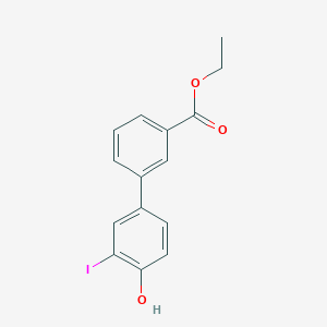 molecular formula C15H13IO3 B8302672 Ethyl 4'-hydroxy-3'-iodo-1,1'-biphenyl-3-carboxylate 