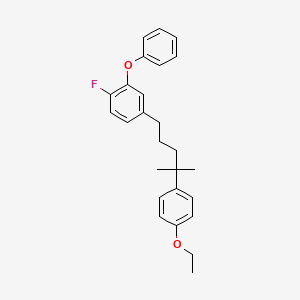 molecular formula C26H29FO2 B8302685 4-(4-(4-Ethoxyphenyl)-4-methylpentyl)-1-fluoro-2-phenoxybenzene CAS No. 89764-44-3