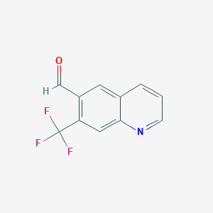 molecular formula C11H6F3NO B8302730 7-Trifluoromethyl-quinoline-6-carbaldehyde 