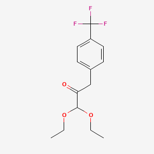 molecular formula C14H17F3O3 B8302746 1,1-Diethoxy-3-[4-(trifluoromethyl)phenyl]propan-2-one 