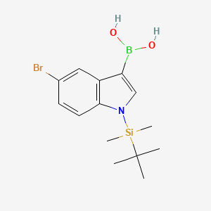 molecular formula C14H21BBrNO2Si B8302774 5-bromo-1-(tert-butyldimethylsilyl)-1H-indol-3-ylboronic acid 