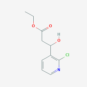 molecular formula C10H12ClNO3 B8302795 3-(2-Chloropyridin-3-yl)-3-hydroxypropanoic acid ethyl ester 