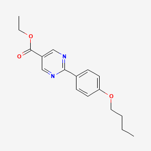 molecular formula C17H20N2O3 B8302828 Ethyl 2-(4-butoxyphenyl)pyrimidine-5-carboxylate CAS No. 59855-51-5