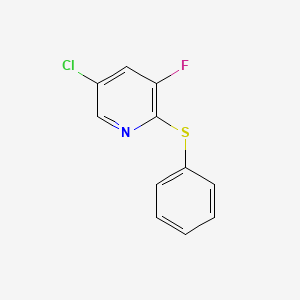 molecular formula C11H7ClFNS B8302829 5-Chloro-3-fluoro-2-phenylthiopyridine 