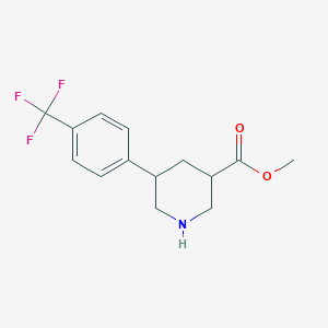 molecular formula C14H16F3NO2 B8302857 Methyl 5-(4-(trifluoromethyl)phenyl)piperidine-3-carboxylate 
