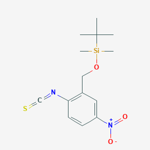 molecular formula C14H20N2O3SSi B8302894 tert-Butyl-(2-isothiocyanato-5-nitro-benzyloxy)-dimethyl-silane 