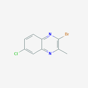 molecular formula C9H6BrClN2 B8302897 2-Bromo-6-chloro-3-methylquinoxaline 