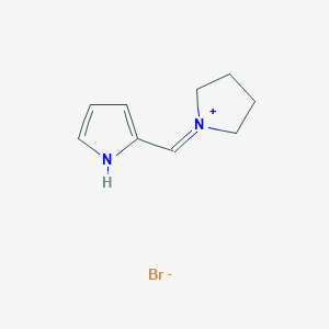 molecular formula C9H13BrN2 B8302927 1-[(1H-Pyrrol-2-yl)methylidene]pyrrolidin-1-ium bromide CAS No. 62426-05-5