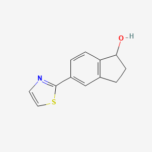 molecular formula C12H11NOS B8302935 5-(1,3-Thiazol-2-yl)indan-1-ol 