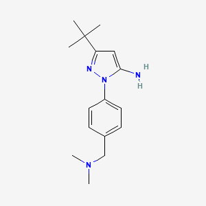 molecular formula C16H24N4 B8302960 5-tert-butyl-2-(4-dimethylaminomethyl-phenyl)-2H-pyrazol-3-ylamine 