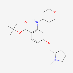 molecular formula C22H34N2O4 B8302964 tert-butyl 4-{[(2S)-1-methylpyrrolidin-2-yl]methoxy}-2-(tetrahydro-2H-pyran-4-ylamino)benzoate 