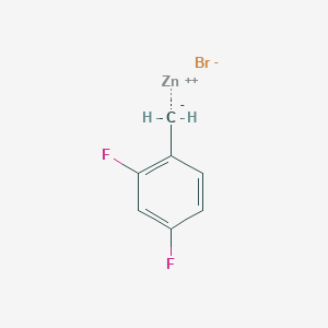 molecular formula C7H5BrF2Zn B8302974 2,4-Difluoro-benzylzinc bromide 