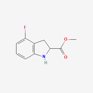 molecular formula C10H10FNO2 B8302980 4-Fluoroindoline-2(r/s)-carboxylic acid methyl ester 