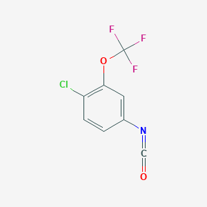 molecular formula C8H3ClF3NO2 B8302999 1-Chloro-4-isocyanato-2-trifluoromethoxy-benzene 