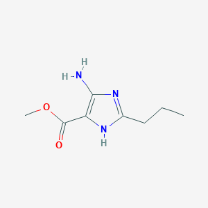 molecular formula C8H13N3O2 B8303003 Methyl 4-amino-2-propylimidazol-5-carboxylate 