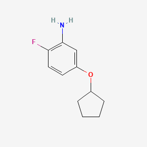 molecular formula C11H14FNO B8303050 2-Fluoro-5-cyclopentyloxyaniline 