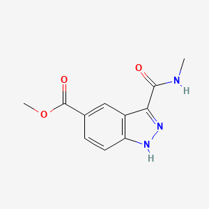 molecular formula C11H11N3O3 B8303052 methyl 3-(methylcarbamoyl)-1H-indazole-5-carboxylate 