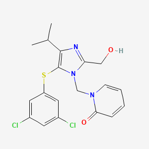 1-[[5-(3,5-Dichlorophenyl)sulfanyl-2-(hydroxymethyl)-4-isopropyl-imidazol-1-yl]methyl]pyridin-2-one