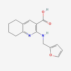 molecular formula C15H16N2O3 B8303085 2-[(Furan-2-ylmethyl)amino]-5,6,7,8-tetrahydroquinoline-3-carboxylic acid 